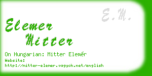 elemer mitter business card